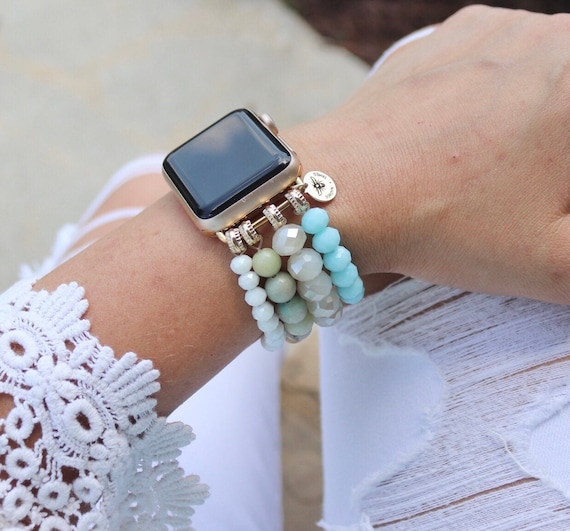 Beaded Watch Band / Compatible With Apple / 38mm 40mm 41mm 