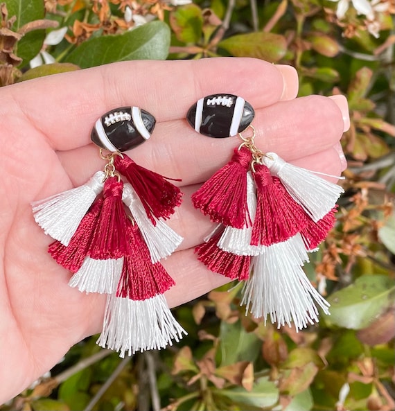 Paire De Boucles D’oreilles Fantaisie Vintage – Pampilles Style Américain – Occasion