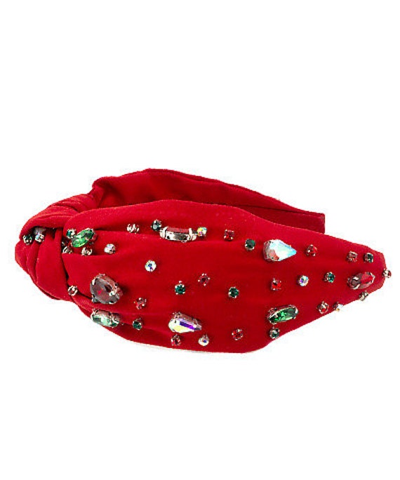 Weihnachts-Stirnband Mit Kristallknoten Für Damen – Grün, Mit Strass & Perlen, Für Party & Festival