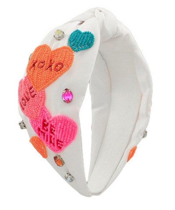 White Multicolor Conversation Heart Headband / Crystal  display picture 2