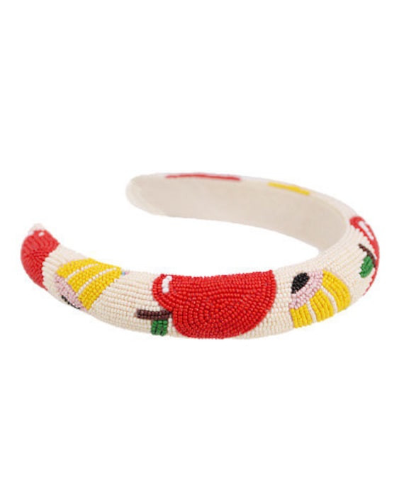 Teacher Beaded White Headband Teacher Beaded White Headband
