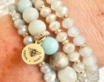 Set di 4 braccialetti alla moda in stile bohémien con perline di