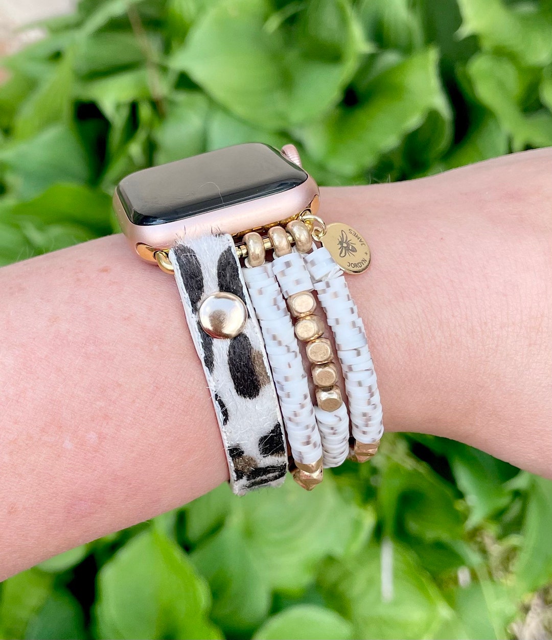 Clay Beaded Leopard Watch Band / Compatible With Apple Watch  display picture 2