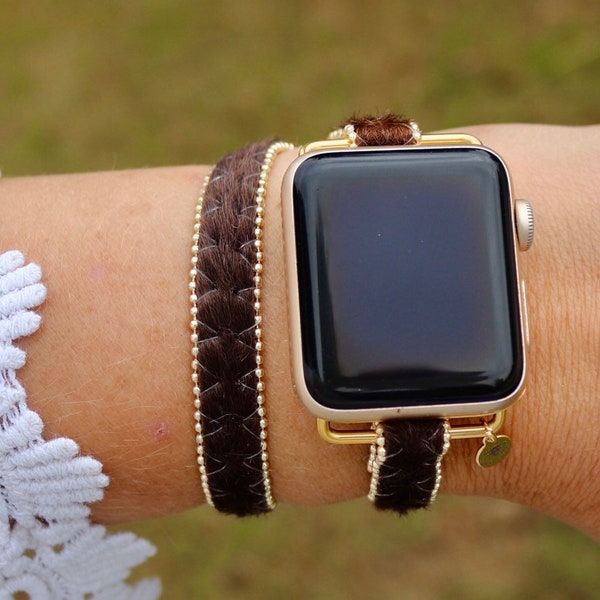 Apple Watch Armband 38mm 40mm 41mm Tier Druck / Gepard Leopard / Kunstleder / Kugelkette Akzent / Smart Watch Armband / Einstellbar