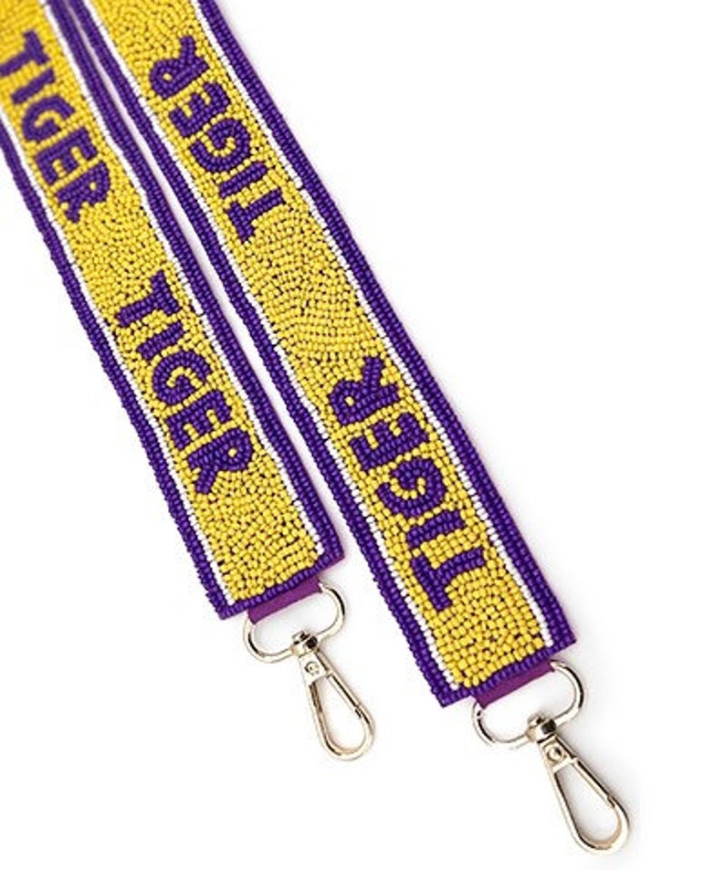 Beaded Purse Strap / Tiger / Yellow Purple Orange / LSU Etsy