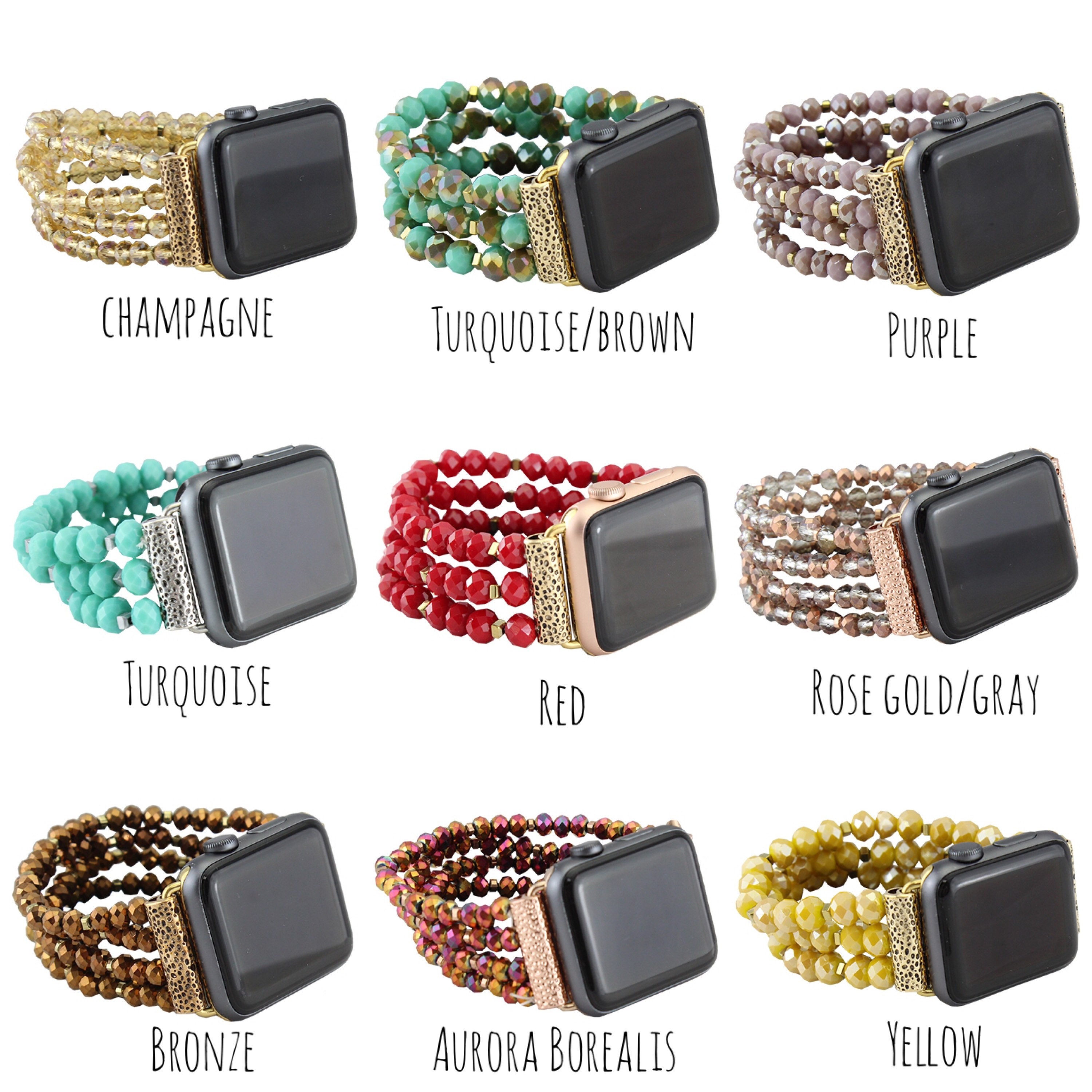 Beaded Watch Band / Compatible with Apple / 38mm 40mm 42mm Etsy