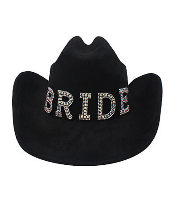 Bride Cowgirl Hat / Microsuede Beaded Rhinestone / Cream 