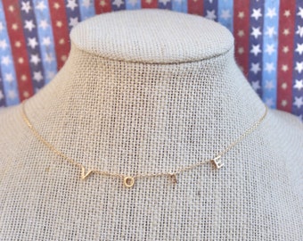 VOTE Charm Necklace / 18K Gold White Dipped / BIDEN TRUMP 2020 / Election : Your Vote Counts / Political Gifts for Her / Republican Democrat