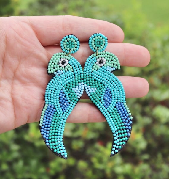 Colorful Parrot Earrings - Lightweight Acrylic Dangle Bird Earrings, Tropical Bird Lover Gift For Women - View #4