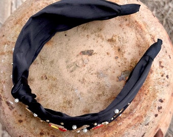 Fascia Per Capelli Annodata Per Insegnanti Con Perline E Mela, Accessorio Scintillante Per Il Rientro A Scuola - 2
