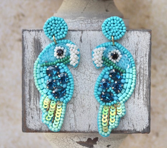 Colorful Parrot Earrings - Lightweight Acrylic Dangle Bird Earrings, Tropical Bird Lover Gift For Women - View #13