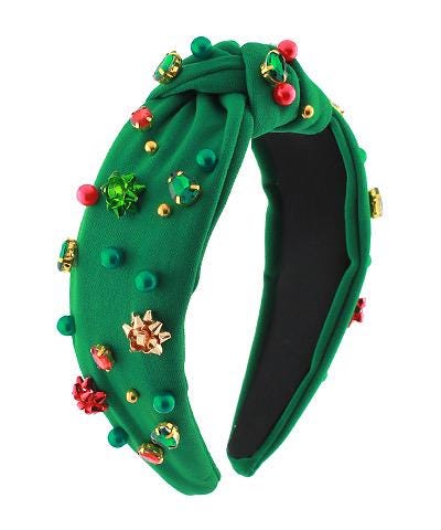 Fascia Natalizia Con Fiocco Rosso E Perle - Cerchietto Festivo Con Strass, Accessorio Invernale Per Capelli, Regalo Di Natale - 4