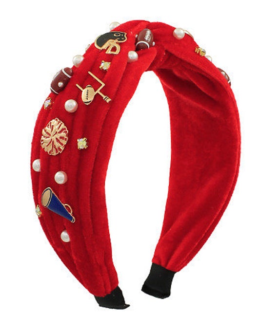 Football Cheerleader Headband / Knot Twist Top / Game Day 