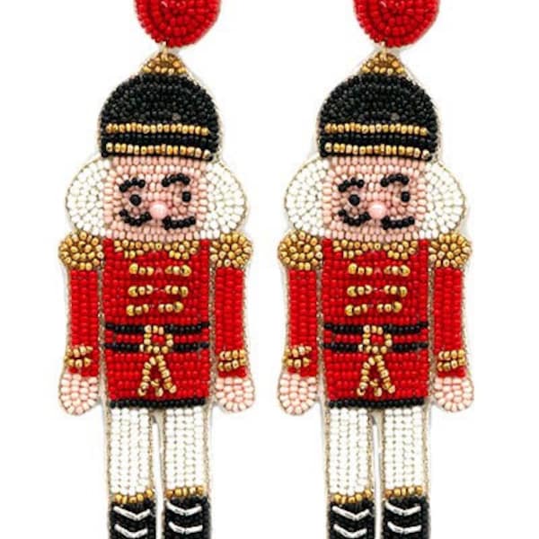 Beaded Nutcracker Earrings Etsy
