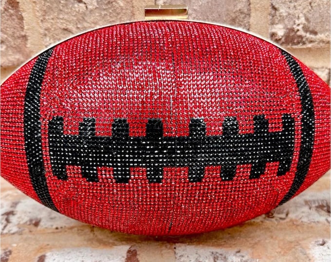 Yellow Bling Football Clutch