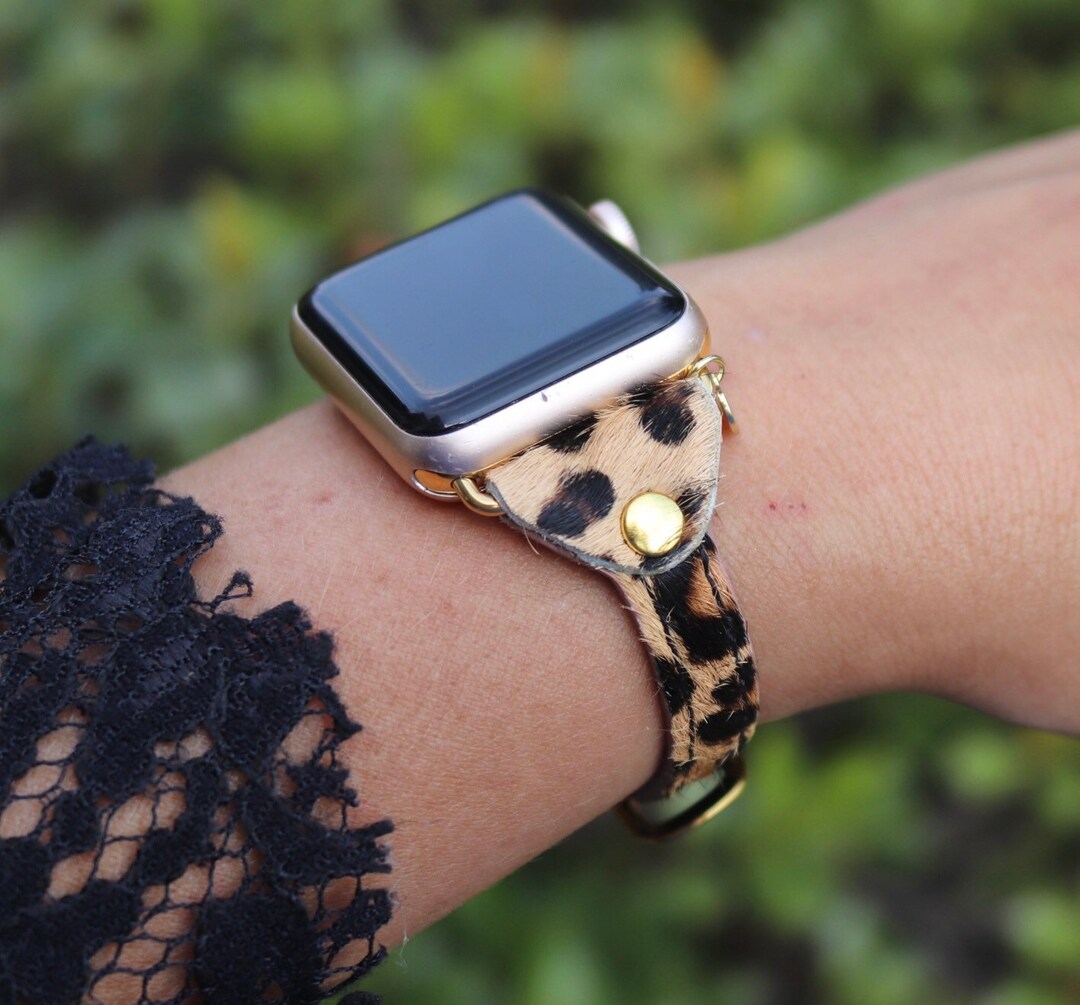 Thin Genuine Leather Watch Band / Compatible With Apple  display picture 1