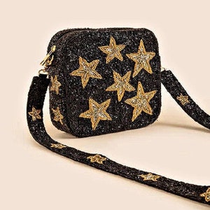 Gold Star Beaded Crossbody Strap