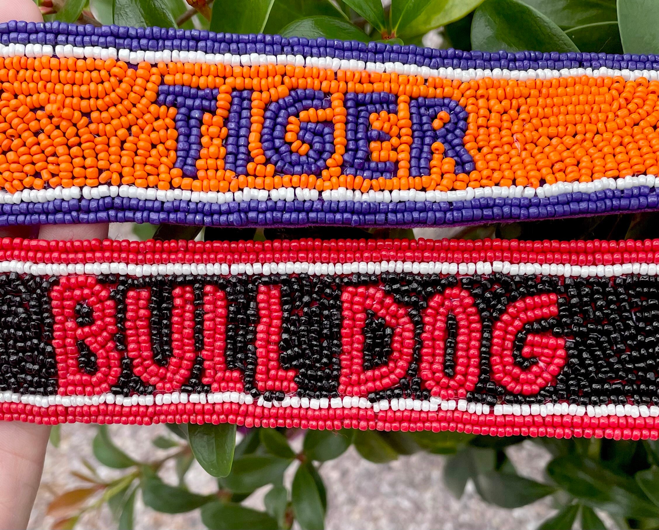 Beaded Purse Strap / Tiger / Yellow Purple Orange / LSU Etsy