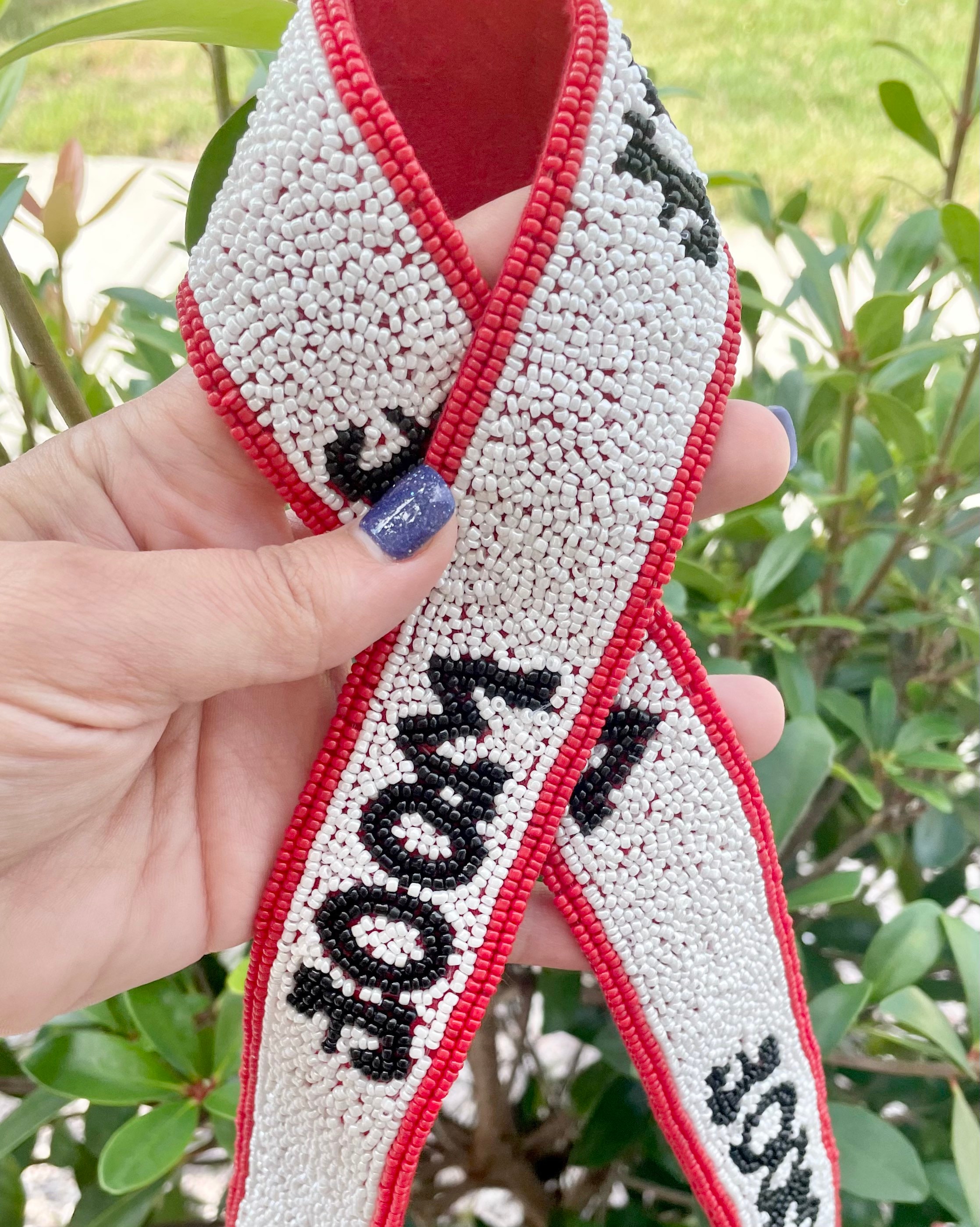 Beaded Purse Strap / Georgia / Woof Sic em Bulldog / Red - Etsy Sweden