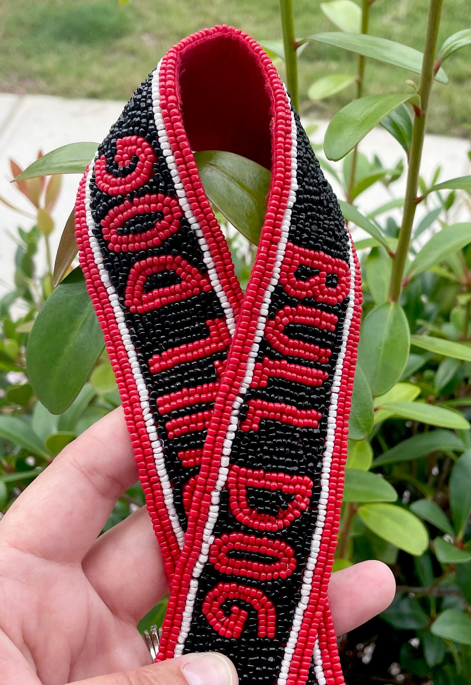 Beaded Purse Strap / UGA / Woof Sic em Bulldog / Red Etsy