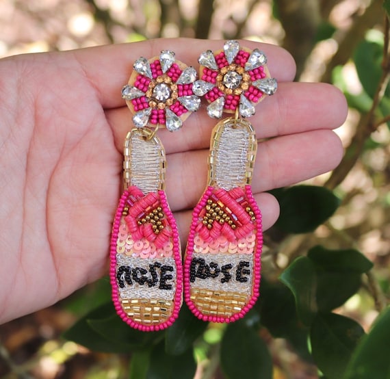 Rose on sale bottle earrings