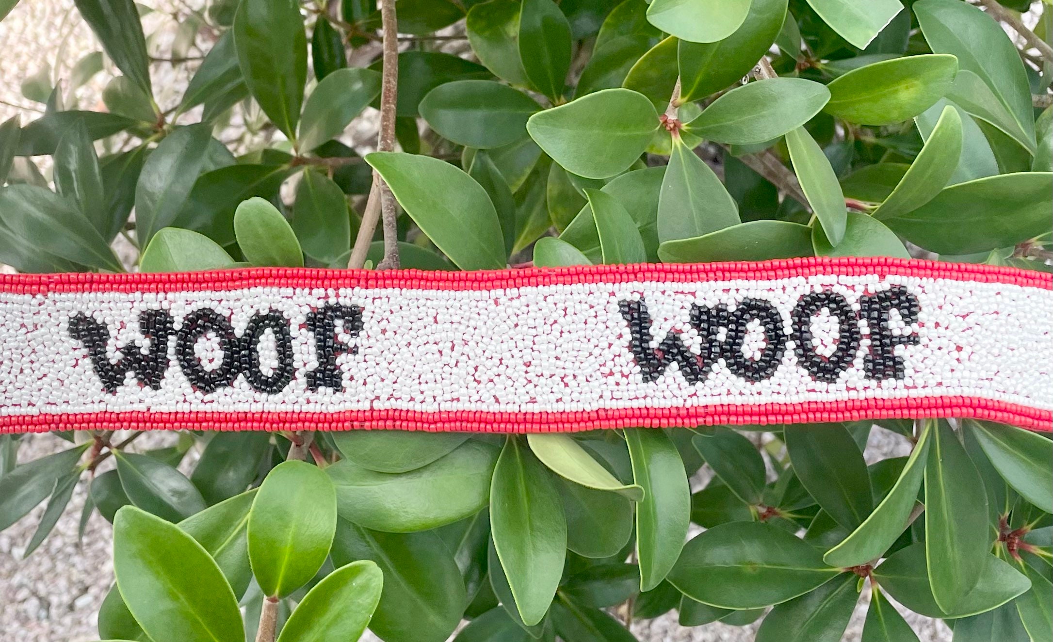 Beaded Purse Strap / Georgia / Woof Sic em Bulldog / Red Black