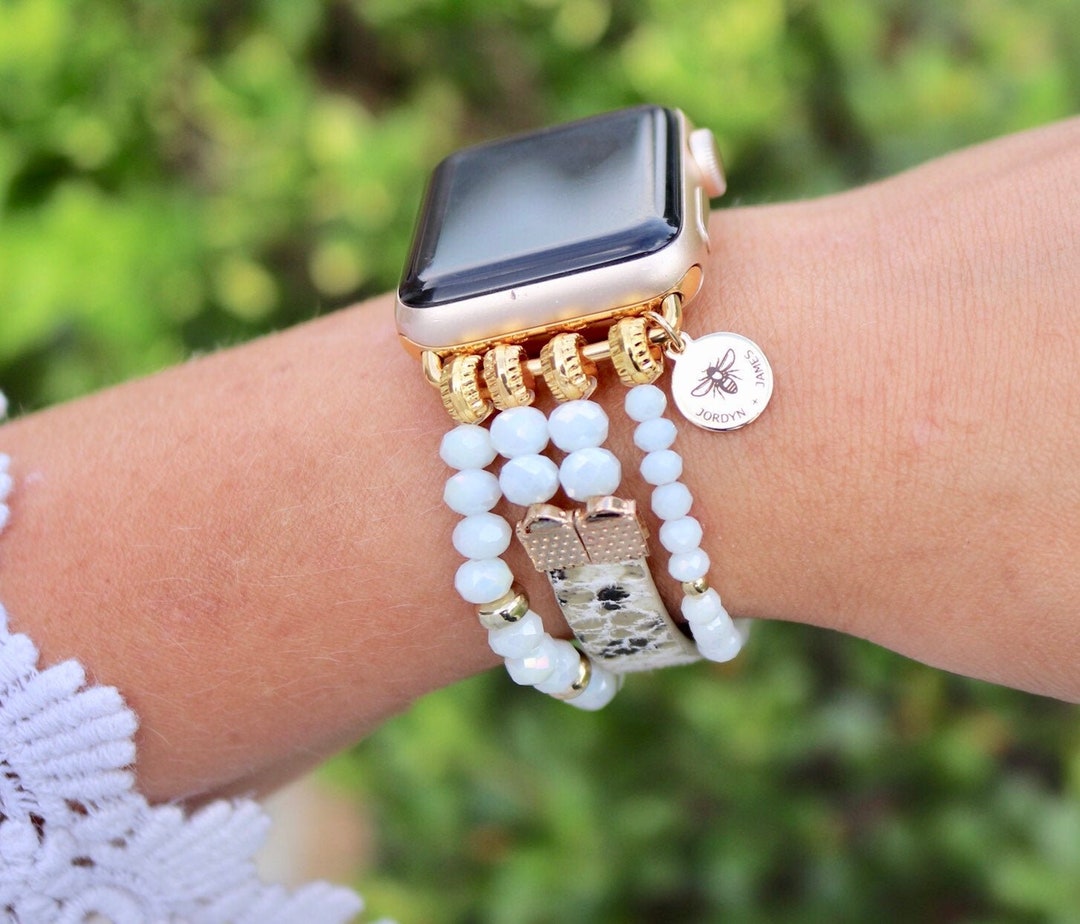 Cinturino Apple Watch in pelle di serpente Perline 38mm 40mm 41mm Bracciale elasticizzato Smart Watch Pelle Magnetico Scegli combinazione di colori Regali lei Etsy Italia