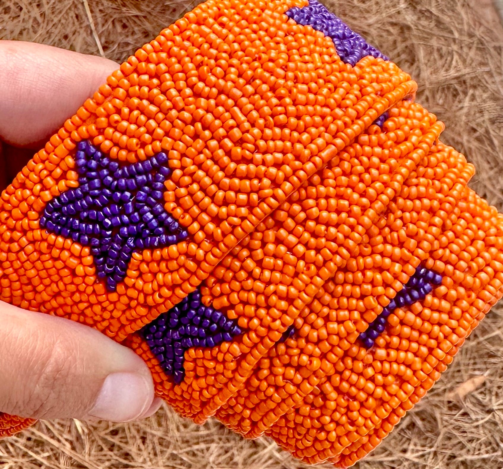 Beaded Purse Strap/Tiger Yellow Purple Orange Lsu Clemson Gold