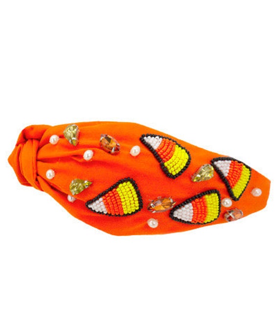 Candy Corn Halloween Headband / Rhinestone Seed Bead Beaded  display picture 1