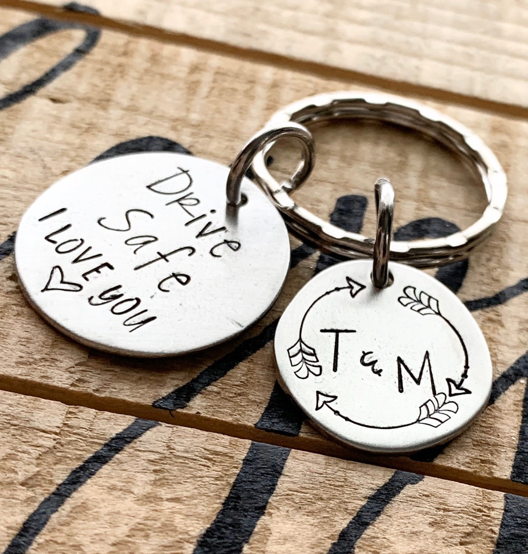 Personalized Drive Safe Keychain for Boyfriend Road Trip Etsy