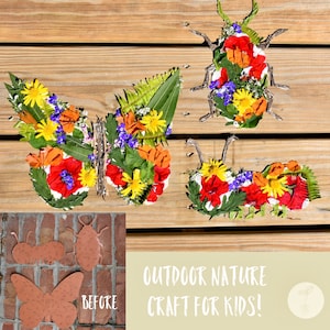 Kids craft kit, kids outdoor scavenger hunt, kids craft, nature craft, kids nature kit, spring craft, spring gift, spring kit, flower gift