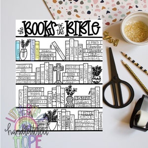 Books of Bible Tracking Printable - Original Hand-Lettered Design Digital Download