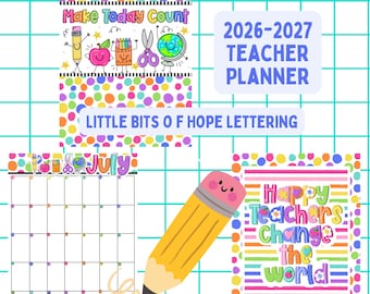 Agenda per insegnanti 2026-2027 "Piccoli frammenti di speranza" - Disegni e scritte a mano - Pronta per la stampa