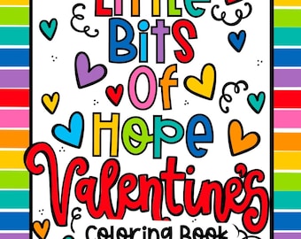 Valentine's Day Hand-Drawn Coloring Pages, Color Sheets, Classroom Valentines Day Fun, PDF Digital File, Instant Download!