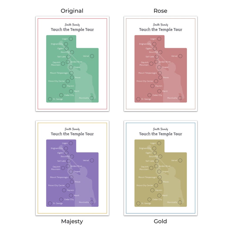 Touch the Temple Utah Temple Map - Etsy
