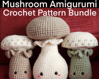 Cottagecore Frilly Mushroom Amigurumi Pattern Bundle