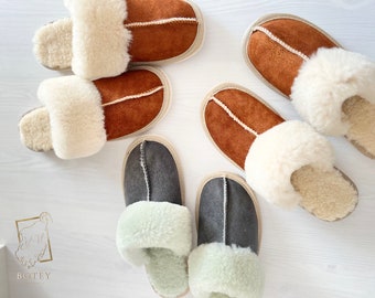 CozyHome Natural Sheepskin Room Slippers: Luxurious Comfort for Home Relaxation, Genuine Sheepskin Lining, Durable Sole - Treat Your Feet