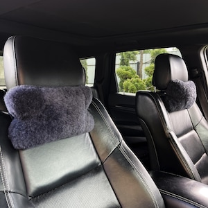 Sheepskin 100% Neck Pillow for Cars – Gray Wool, Soft and Stylish Support