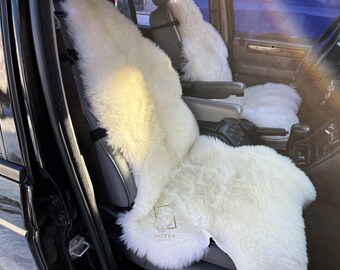 Genuine Sheepskin Car Seat Cover: Universal Furry Front Seat
