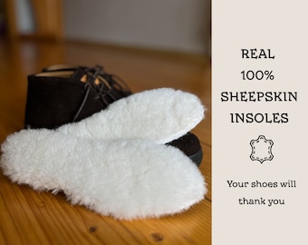 Sheepskin Insoles, Sheep Wool Footbeds, Lambswool inserts, Fleece Shoe Liners, Insulated sheepskin inserts, Soft sheepskin footbeds