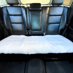 Genuine Sheepskin Car Seat Cover: Universal Lambskin Wool Back Seat Protector (55x20 inch)