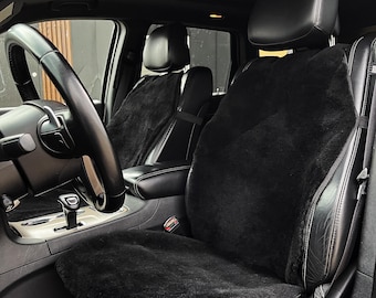 Genuine Sheepskin Car Seat Cover: Universal Fit, Ultra-Soft Wool Auto Protector