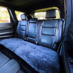 Genuine Sheepskin Car Seat Cover: Universal Lambskin Wool Back Seat Protector (55x20 inch)