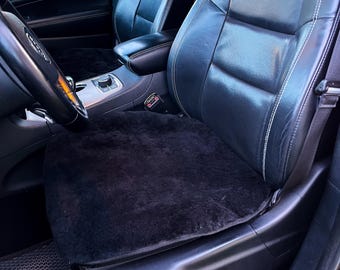 Genuine Sheepskin Car Seat Cover: Plush Wool Comfort Mat