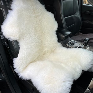 100% Sheepskin Genuine front Car Seat Cover, UNIVERSAL Fur Car Seat Covers, Luxury Comfortable Furry Front Seat Covers - Automobiles