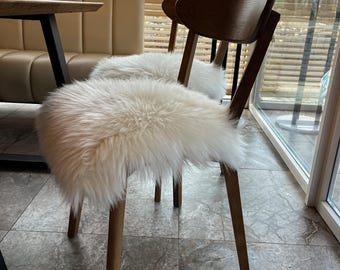 Sheepskin Chair Pad: Soft Wool Seat Cushion (16x16 inches)