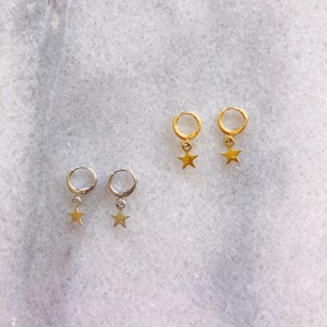 STAR Hoop Huggie Earrings