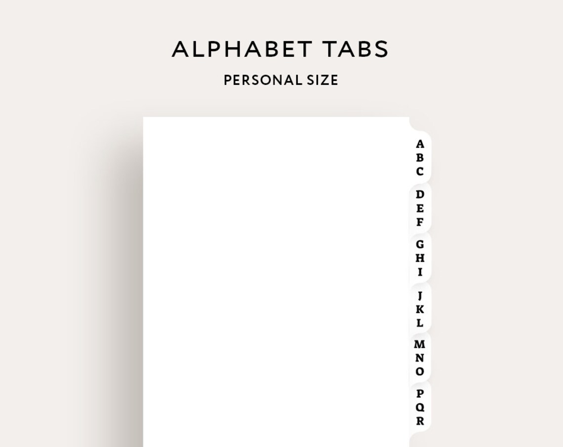 Planner tab printable Alphabet tab dividers Index tabs Etsy