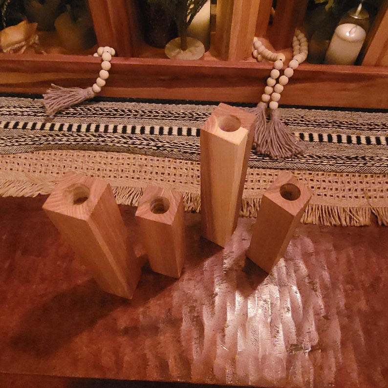 Wood Taper Candle Holders Etsy
