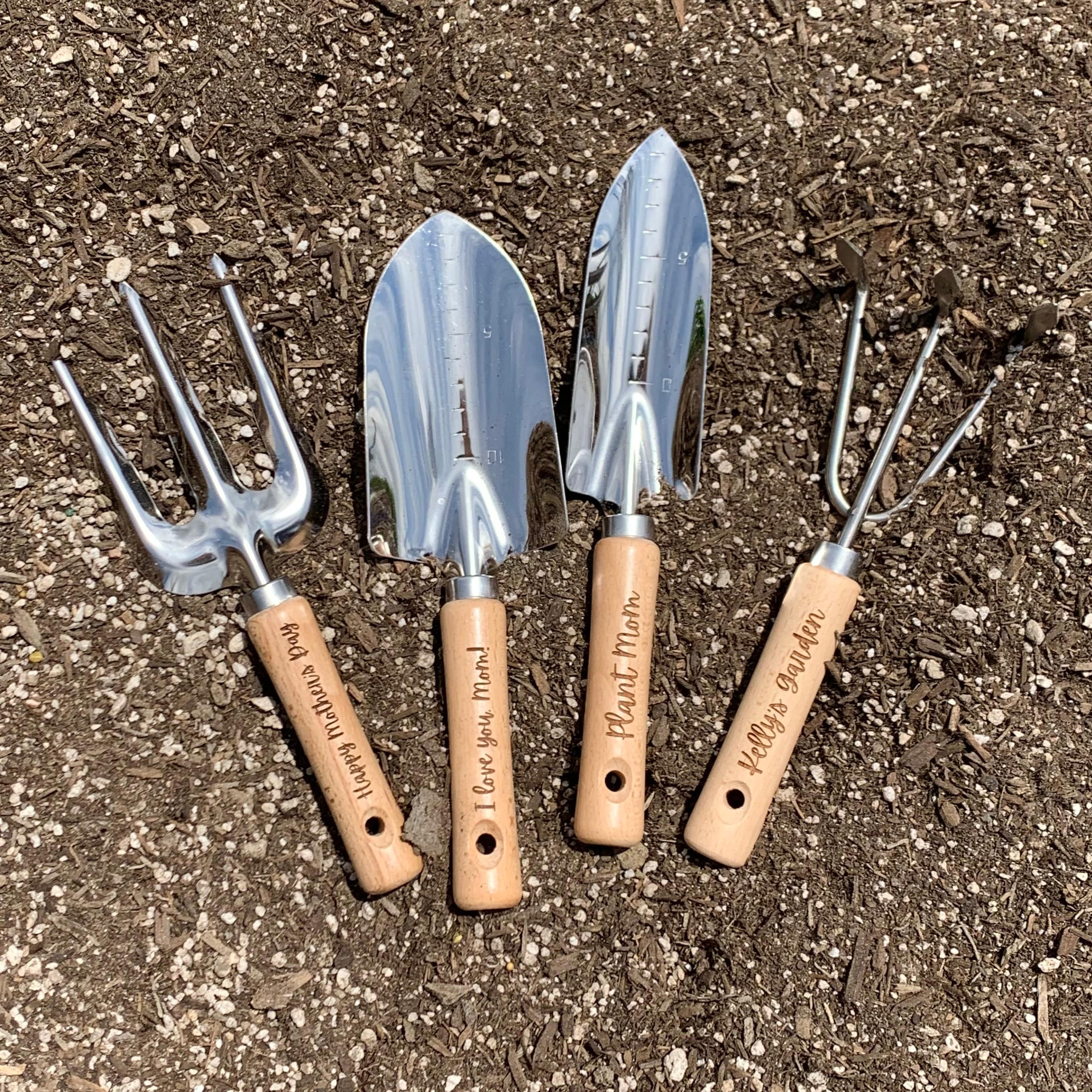Personalized 4 Piece Engraved Gardening Tool Kit Custom Etsy